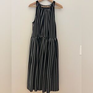 eShakti Black and White Striped Sleeveless Dress, Size Large 12 NWOT